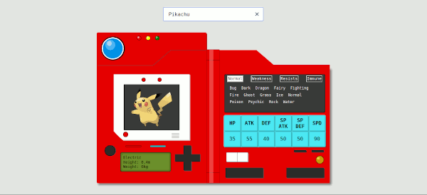Screenshot of Pokedex