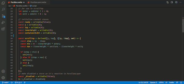 Screenshot of svelte-parallax